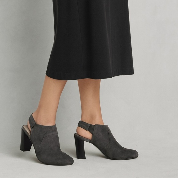 EILEEN FISHER Women’s Size 5.5 Suede Slingback Heeled Bootie - Picture 1 of 11